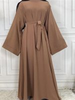 Abaya kimono Café Clair en tissu léger et élégant