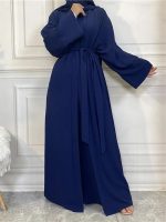 Abaya kimono bleu marine élégant et moderne