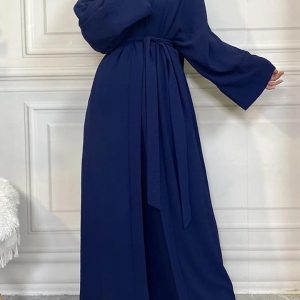 Abaya kimono bleu marine élégant et moderne