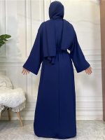 Abaya kimono chic bleu marine pour un look sophistiqué