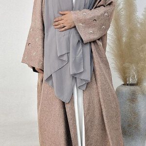 Abaya kimono dubaï en rose poudré, élégance et confort