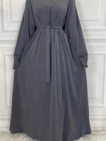 Abaya kimono gris ardoise élégante et moderne