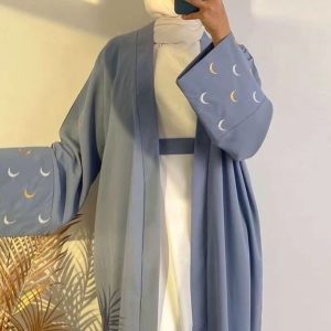 Abaya Kimono Luna en bleu ciel
