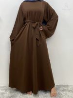 Abaya kimono marron élégante et moderne