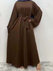 Abaya kimono marron élégante et moderne