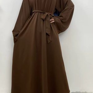 Abaya kimono marron élégante et moderne