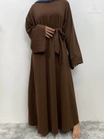 Kimono abaya marron, style chic et confortable