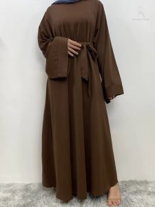 Kimono abaya marron, style chic et confortable