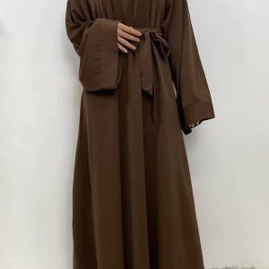 Kimono abaya marron, style chic et confortable