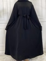 Abaya kimono noir ébène, style intemporel
