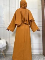 Abaya kimono ocre, un choix chic et confortable