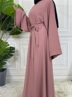 Abaya style kimono, coloris rose tendance