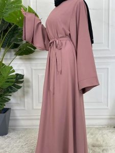 Abaya style kimono, coloris rose tendance