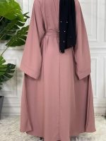 Vêtement abaya kimono "Rose" pour une allure chic