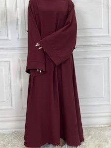 Abaya kimono style chic en rouge grenat