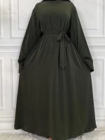 Abaya kimono vert olive élégante et moderne