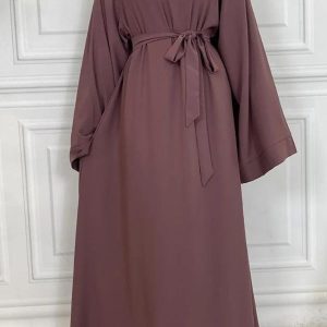 Abaya kimono Violet Poudré élégante et contemporaine