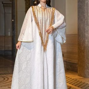 Abaya blanche pour mariage impérial