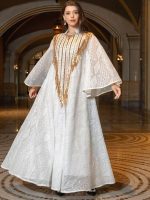 Abaya élégante en blanc pour cérémonies