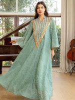 Abaya mariage vert céladon élégante et raffinée