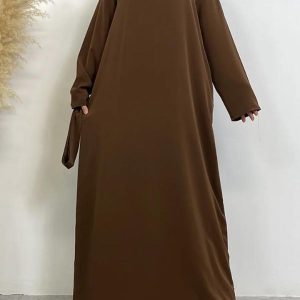 Abaya marron élégante et confortable pour toutes occasions