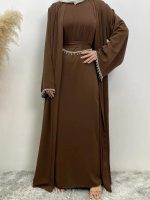 Abaya marron chocolat élégante et stylée