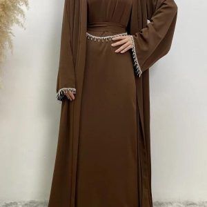 Abaya marron chocolat élégante et stylée