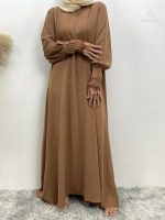 Abaya marron clair élégante et moderne