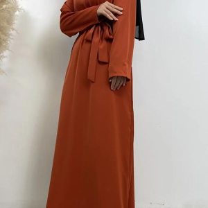 Abaya fluide orange, idéale pour les occasions spéciales