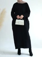 Abaya noire en coton pour un style moderne