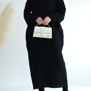 Abaya noire en coton pour un style moderne