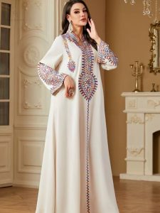 Robe Al-Kawthar, style traditionnel avec manches longues