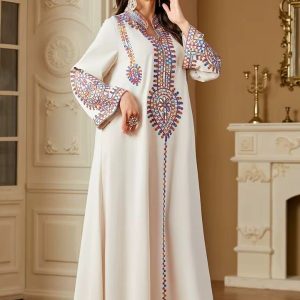 Robe Al-Kawthar, style traditionnel avec manches longues
