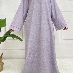 Abaya satin lavande élégante et fluide