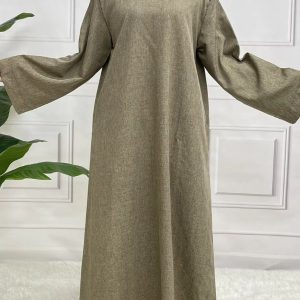 Abaya satin taupe élégante et moderne