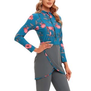 Ensemble de burkini avec motifs floraux et design moderne