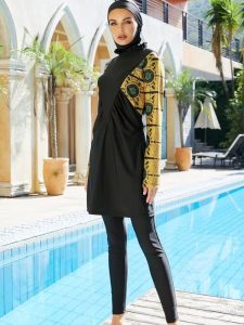 Ensemble de burkini doré, style royal, confort et protection