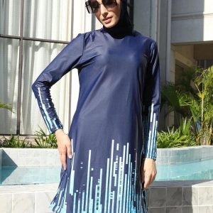 Burkini 3 pièces bleu électrique pour une baignade stylée