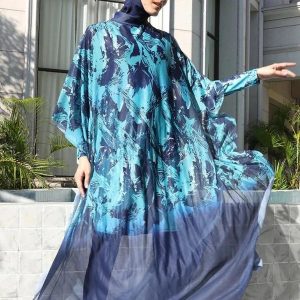Ensemble burkini bleu océan, parfait pour la baignade et le confort