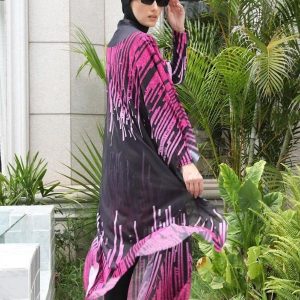 Burkini fuchsia, ensemble complet pour la plage et la piscine