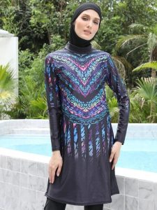 Burkini 3 pièces "Éclats de Nuit" élégant et stylé