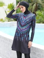 Burkini élégant, ensemble 3 pièces pour la baignade