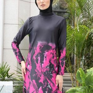 Burkini 3 pièces Fleurs de Minuit, élégant et moderne