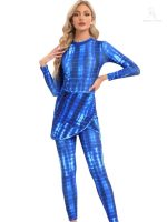 Maillot de bain complet bleu azur, style burkini