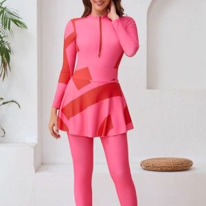 Burkini élégant en teinte rosée pour une allure orientale