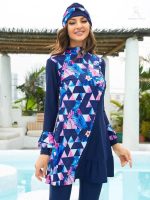 Burkini moderne 3 pièces "Graphica" en tissu léger