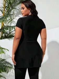 Burkini 3 pièces noir, design contemporain et élégant