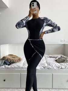 Burkini Marbella moderne 3 pièces en noir