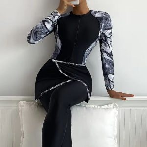 Ensemble burkini noir 3 pièces, style Marbella