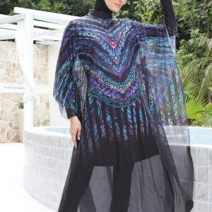 Burkini 4 pièces "Ondes Enchantées" pour un look élégant